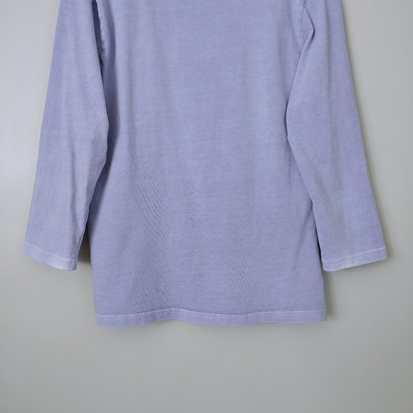 Woolrich Button Front T-Shirt 3/4 Sleeve Top Lilac Size Small - Picture 7 of 10